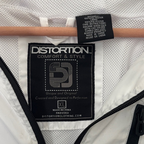 Distortion White and Black Windbreaker Jacket - Picture 2 of 8